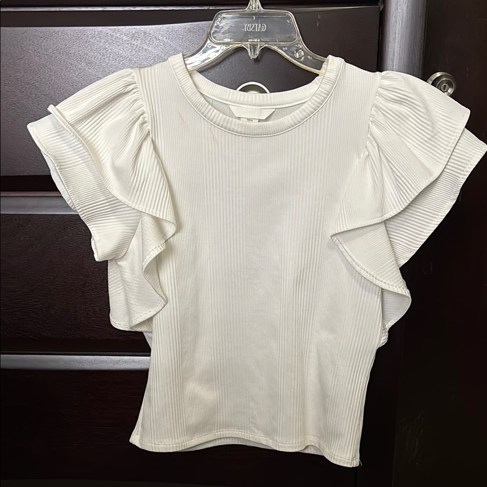 Elegant White Ruffled Top